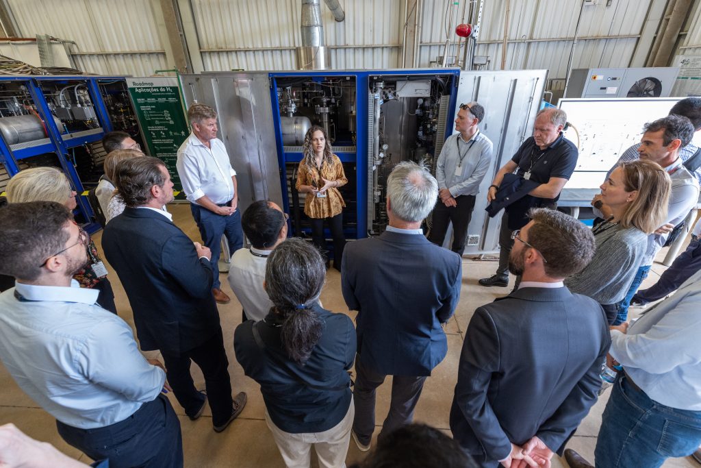 A agenda da visita iniciou na Planta do Centro Internacional de Energias Renováveis (CIBiogás)
