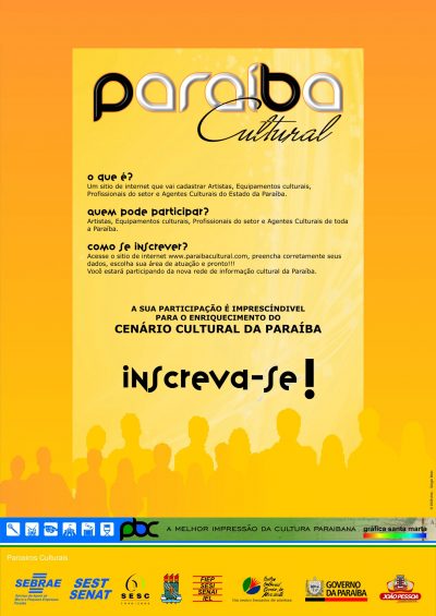 Cartaz de lançamento do Portal Paraíba Cultural em 2008
